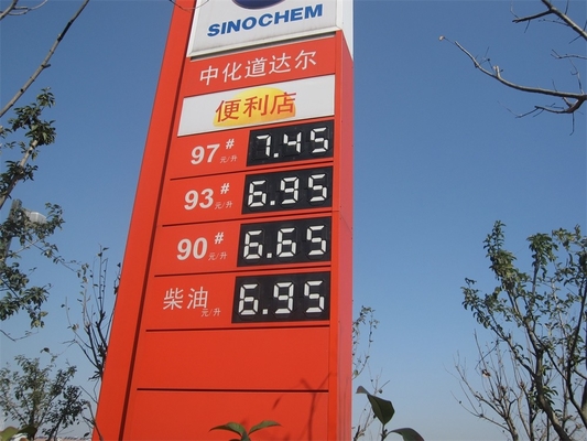 Reflective Fuel Price Flip Signs Gas Station Gas Price Sign